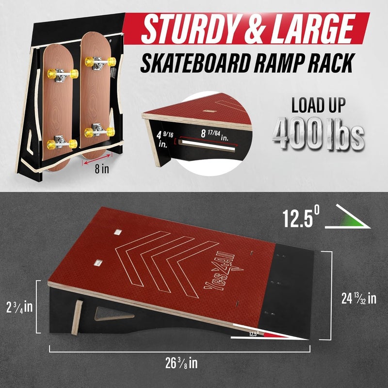 Yes4All منحدر تزلج قطعة واحدة، منحدر دراجة، منحدر تزلج - تصميم للمبتدئين، أكثر متانة، آمن، سعة 220 رطل - Image 2